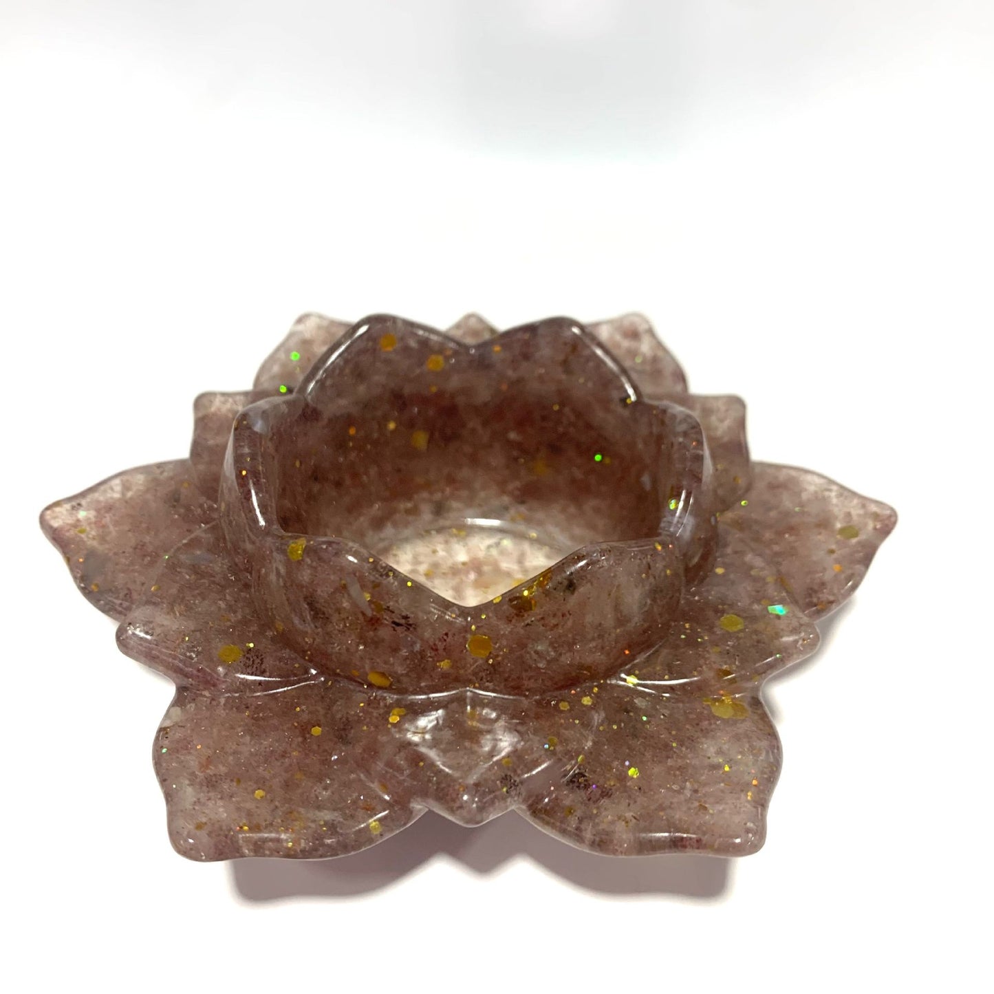 Natural crystal resin Lotus bowl, 115*115*40 mm