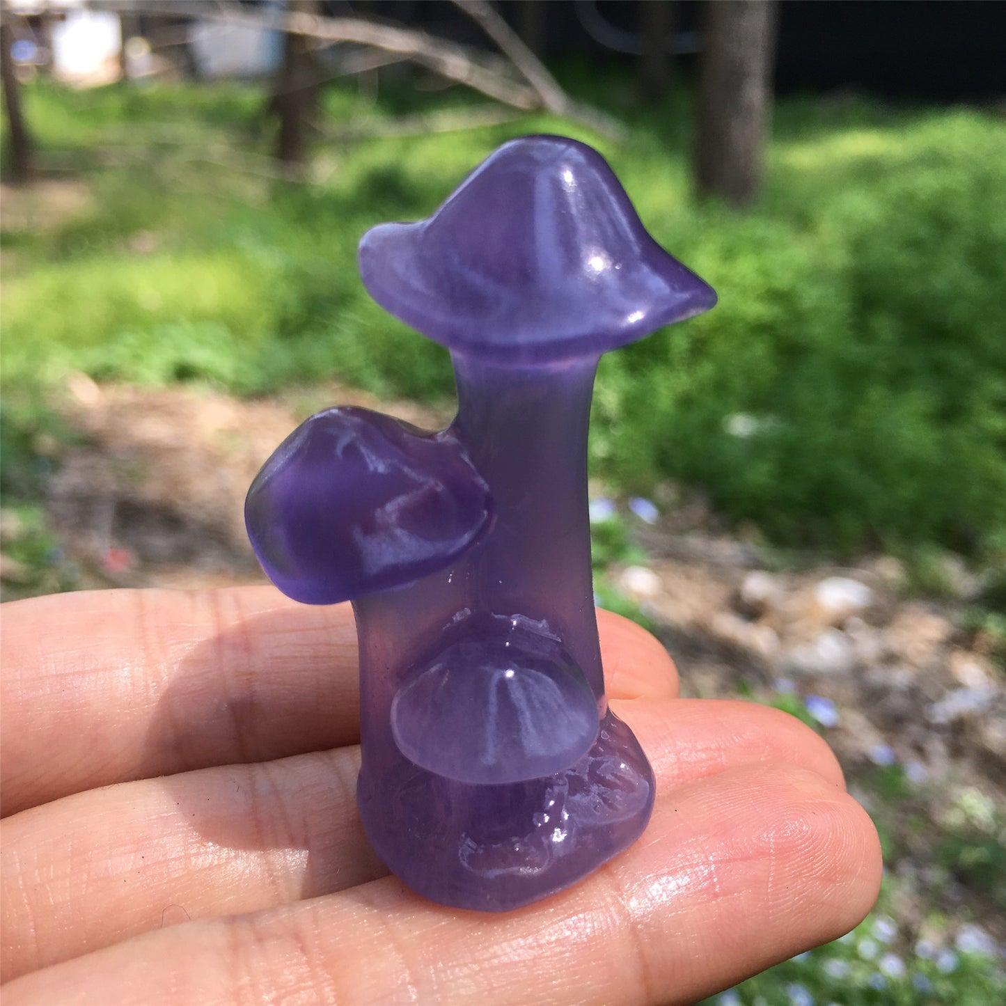 Natural crystal carving 2-inch mushrooms tree,50*20*20mm