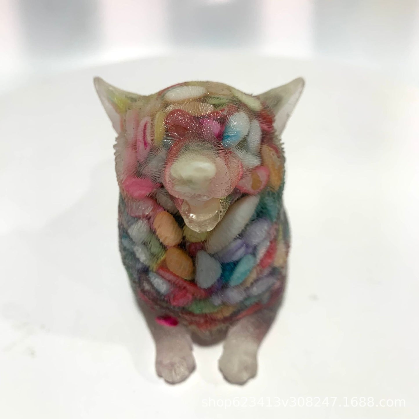 Resin Corgi Crystal Carving, 110*50*60mm