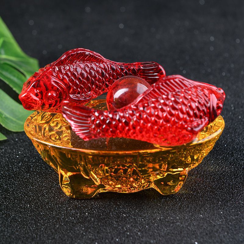 Lucky crystal fish decoration,88*88*88mm