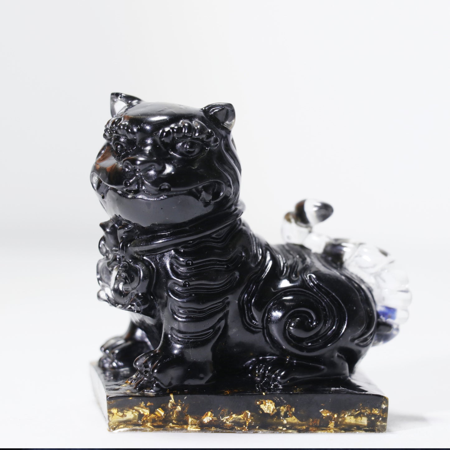 Crystal Gravel Epoxy Tiger carving,60*40*50mm