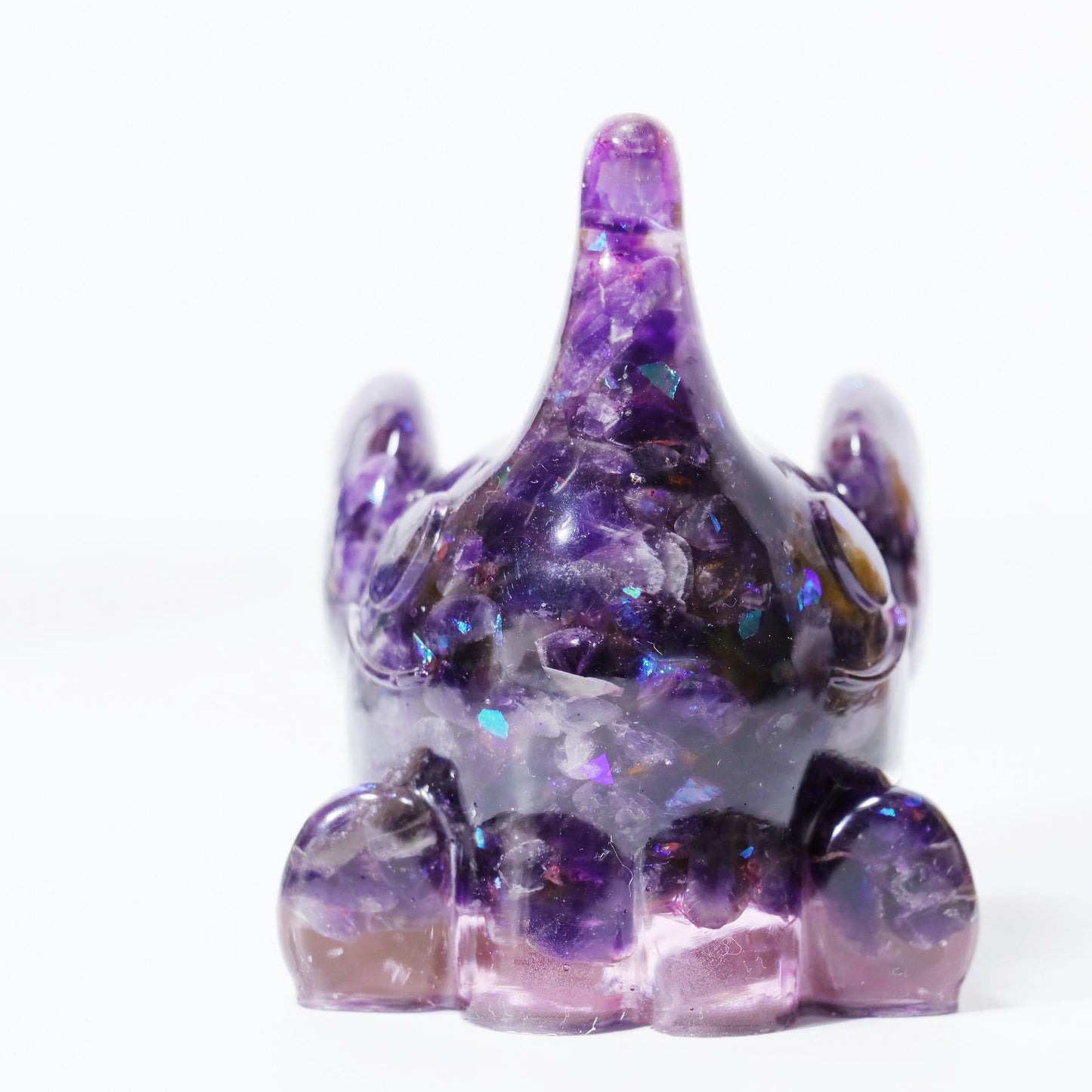 Crystal gravel Dumbo elephant baby carving,75*55*55mm