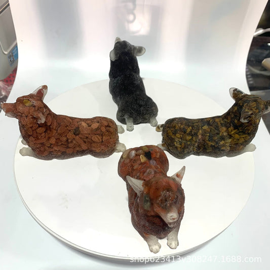 Resin Corgi Crystal Carving, 110*50*60mm