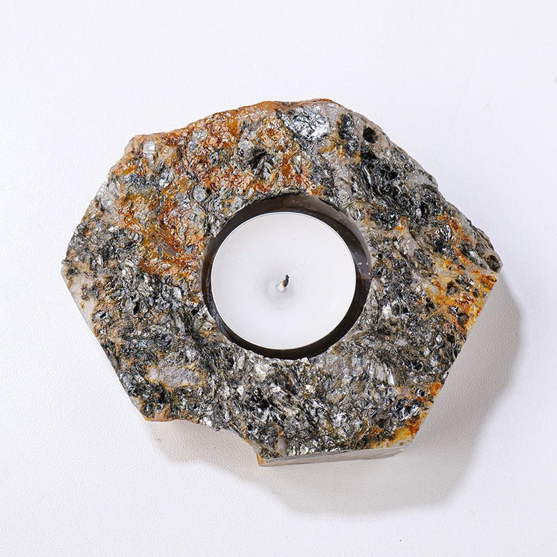 Natural crystal rough stone candle holder,90-100mm