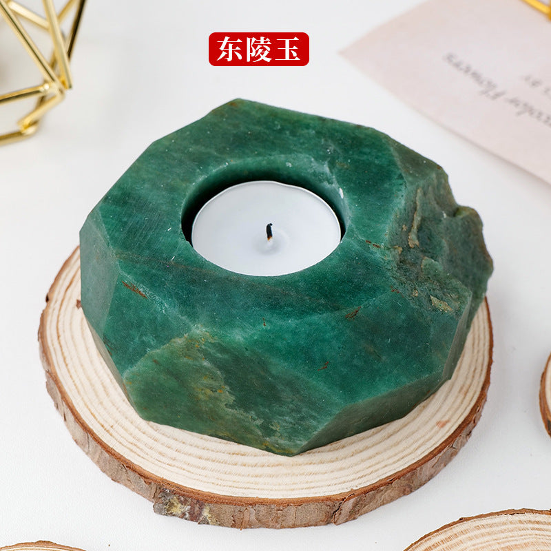 Natural crystal rough stone candle holder,90-100mm