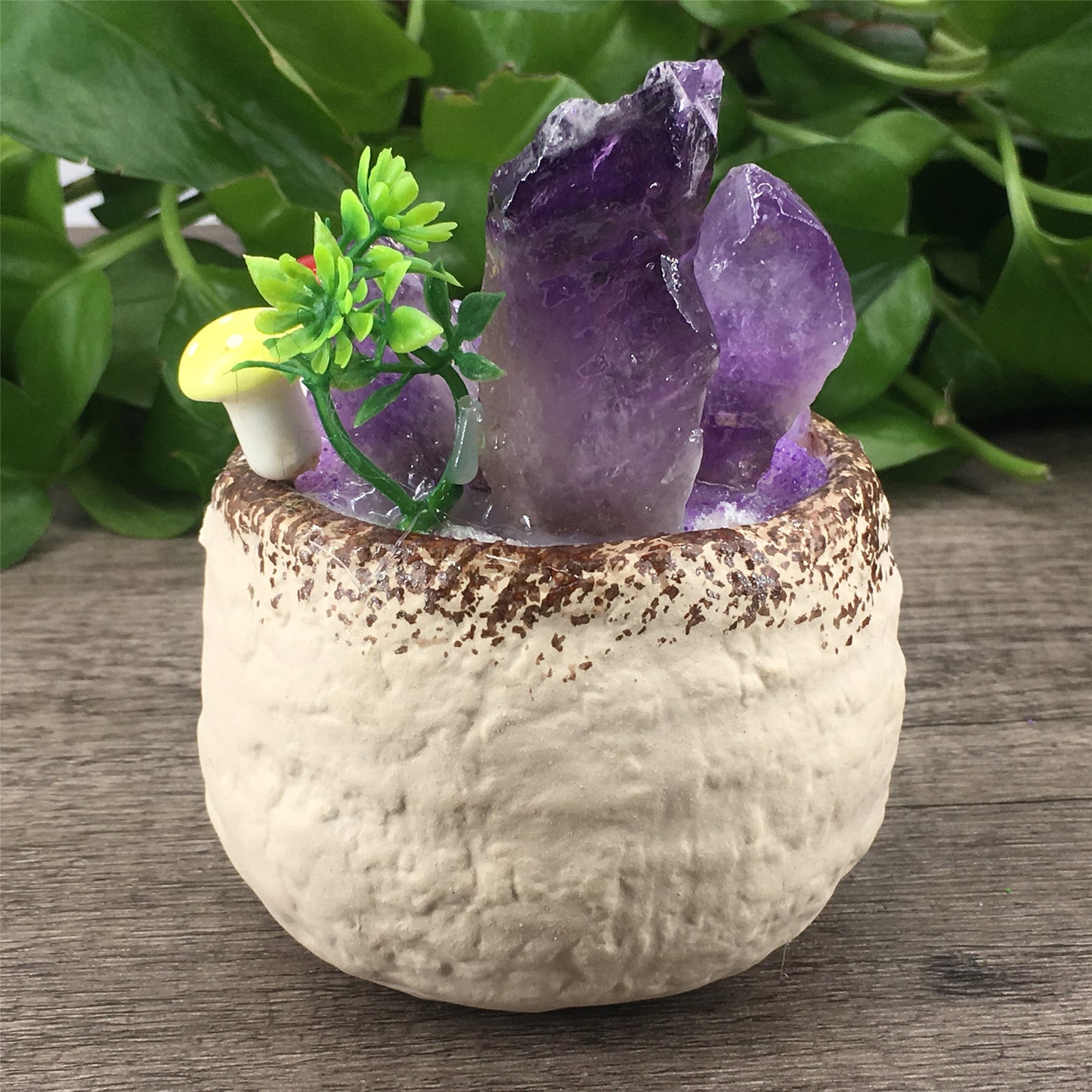 Amethyst scepter Bonsai small crystal carving,100mm