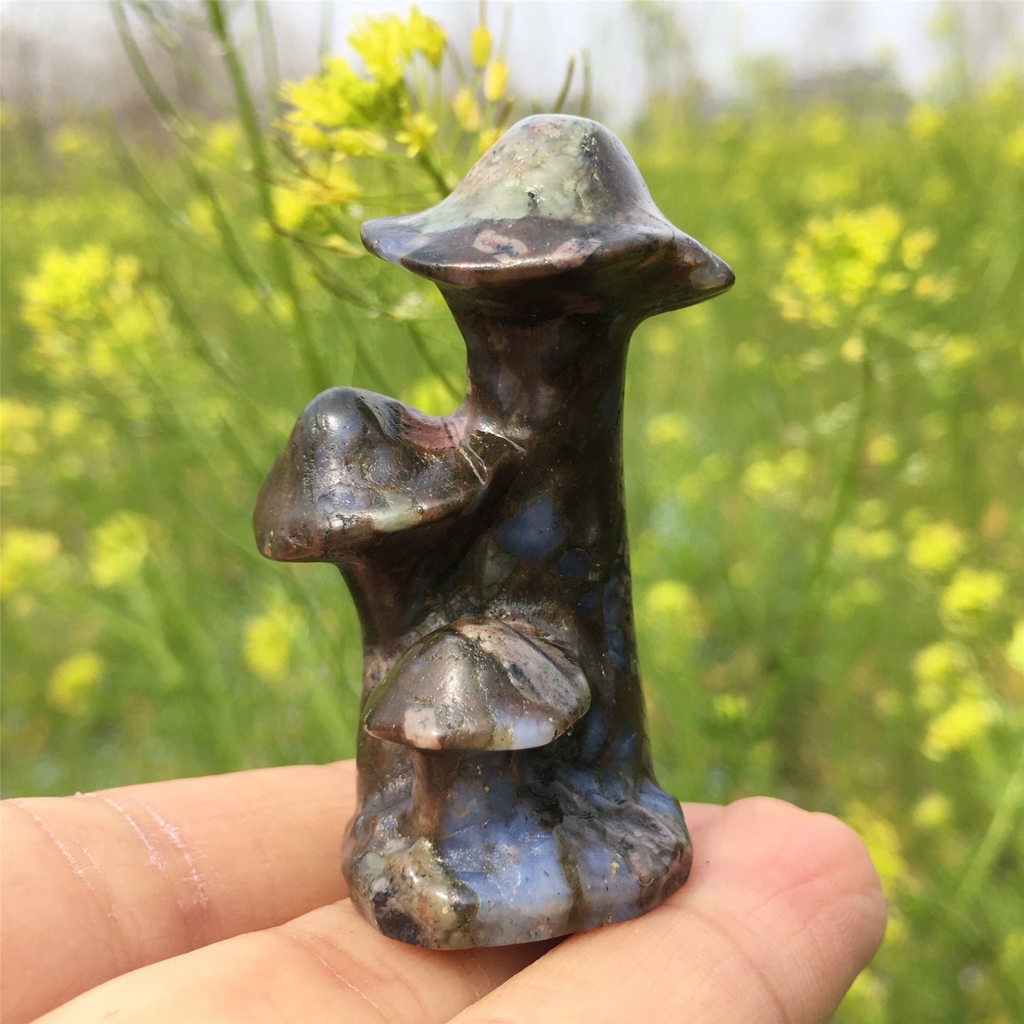 Natural crystal carving 2-inch mushrooms tree,50*20*20mm