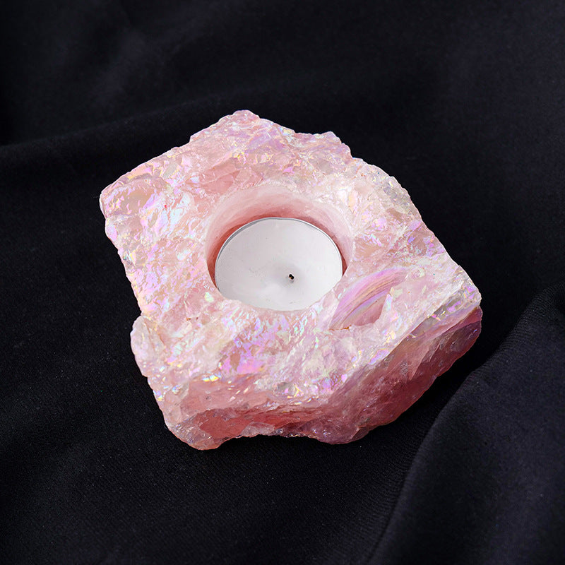 Natural crystal rough stone candle holder,90-100mm