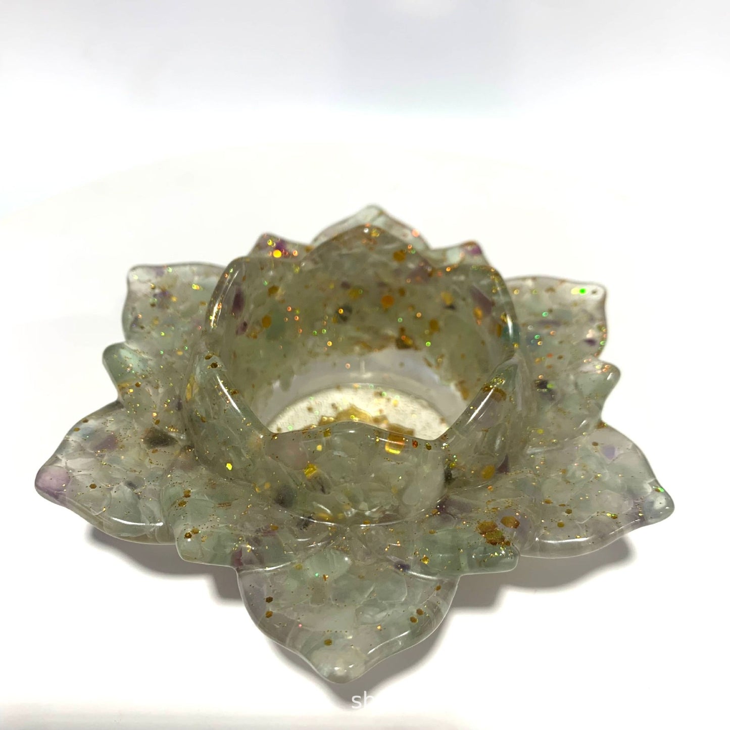 Natural crystal resin Lotus bowl, 115*115*40 mm