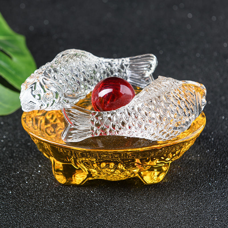 Lucky crystal fish decoration,88*88*88mm