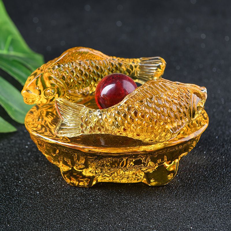 Lucky crystal fish decoration,88*88*88mm