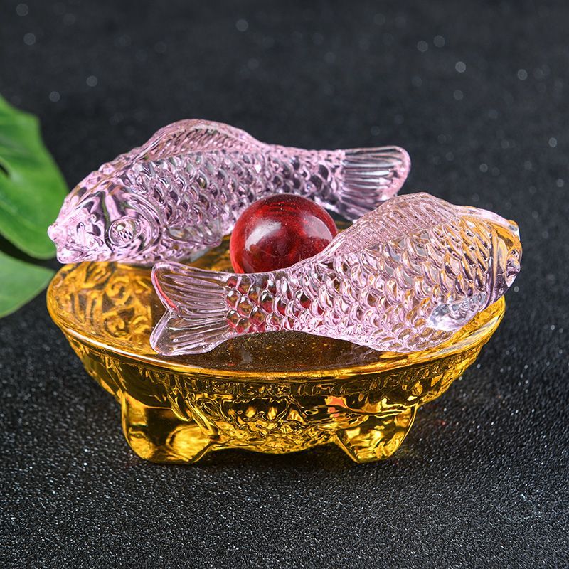 Lucky crystal fish decoration,88*88*88mm