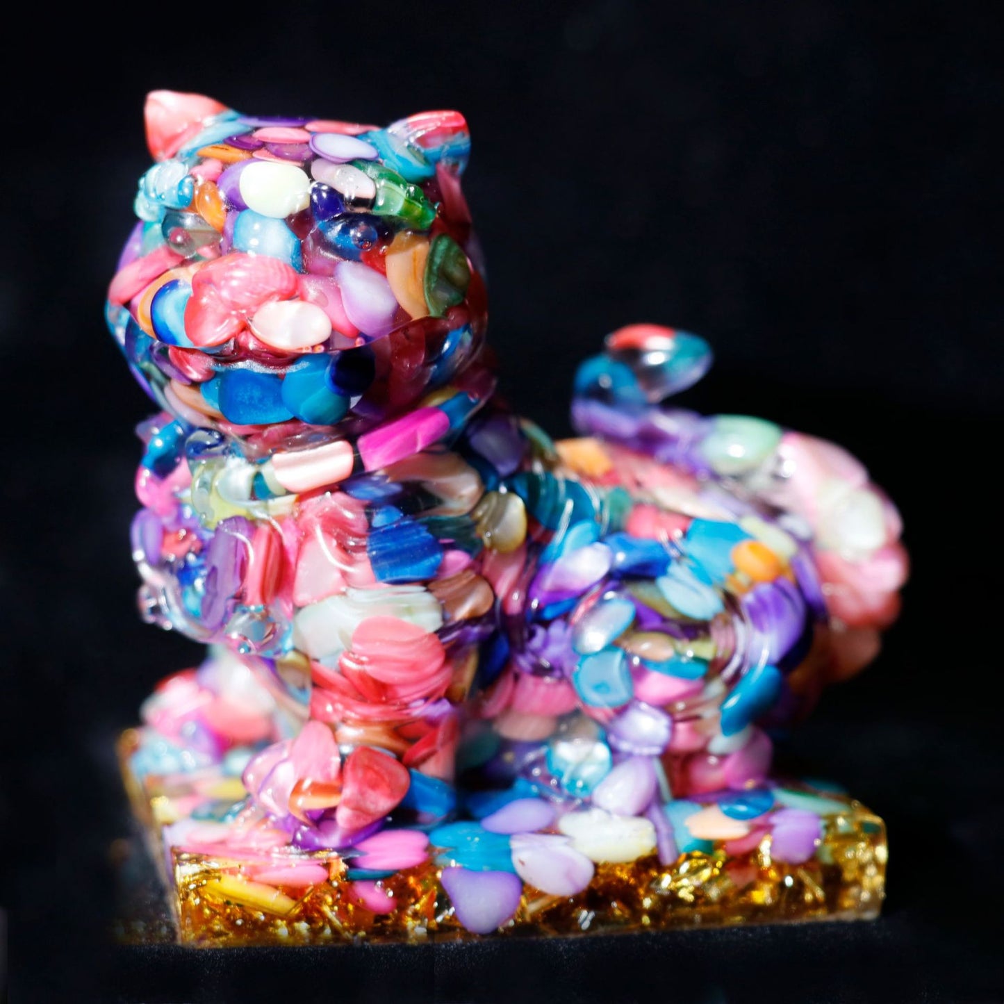 Crystal Gravel Epoxy Tiger carving,60*40*50mm