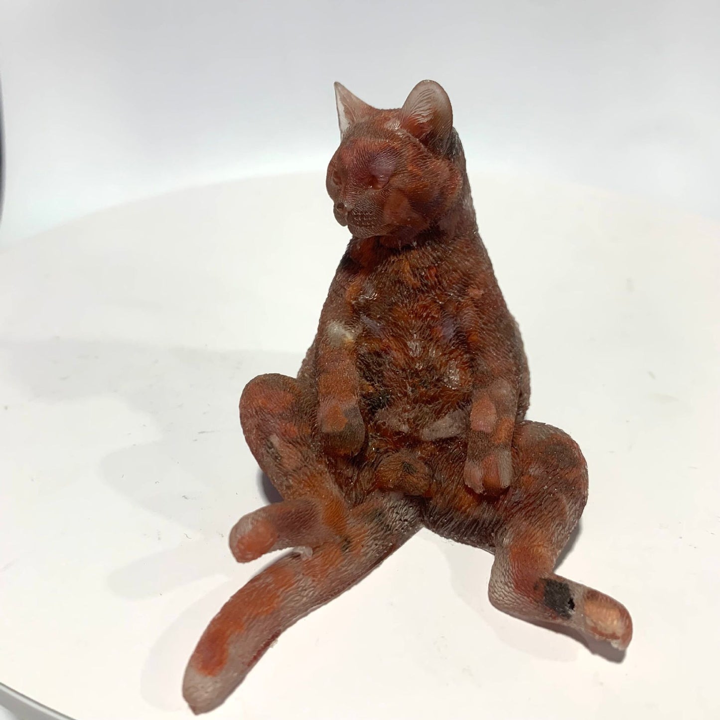 Natural crystal Epoxy Male cat,85*55*65mm