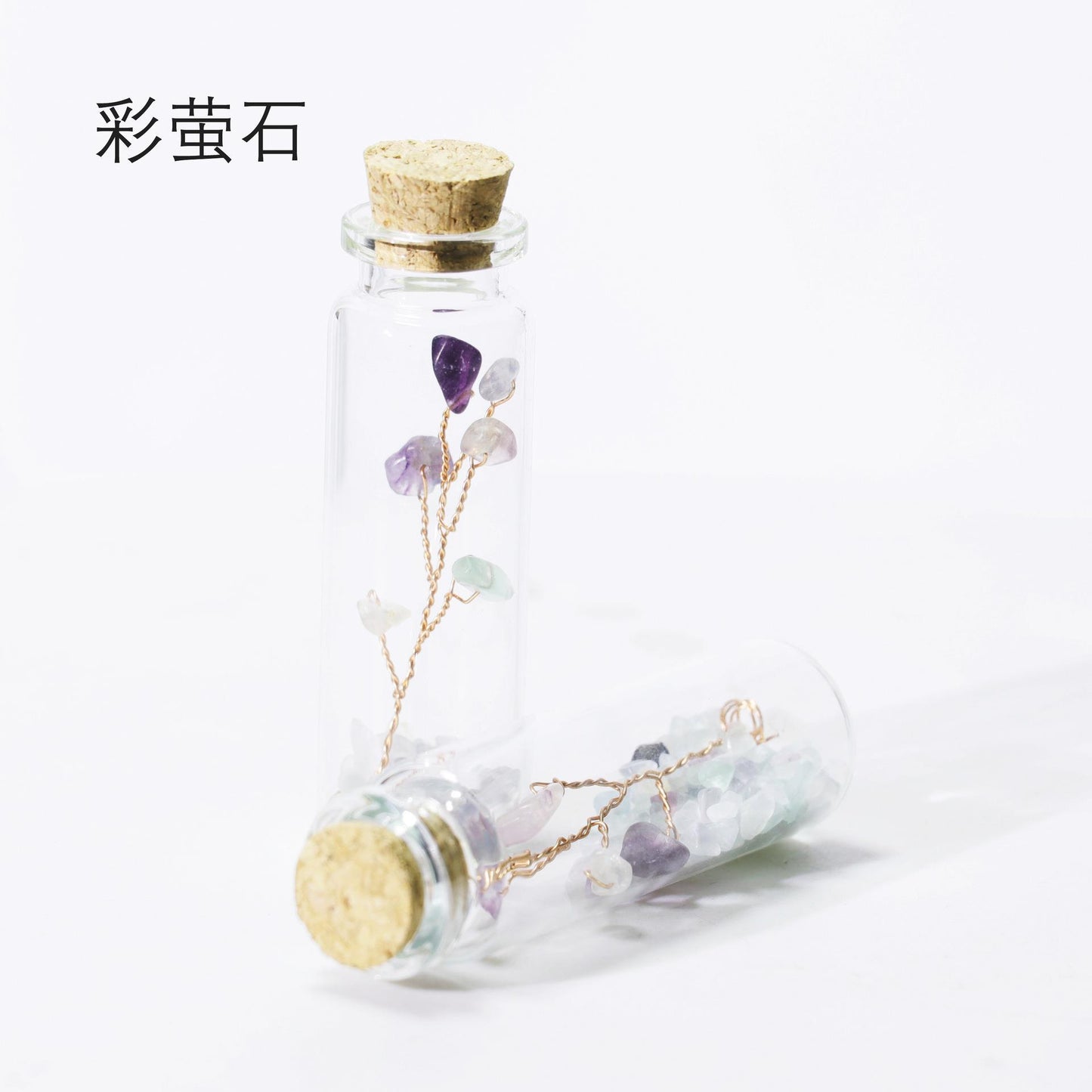 Natural crystal gravel Wishing bottle