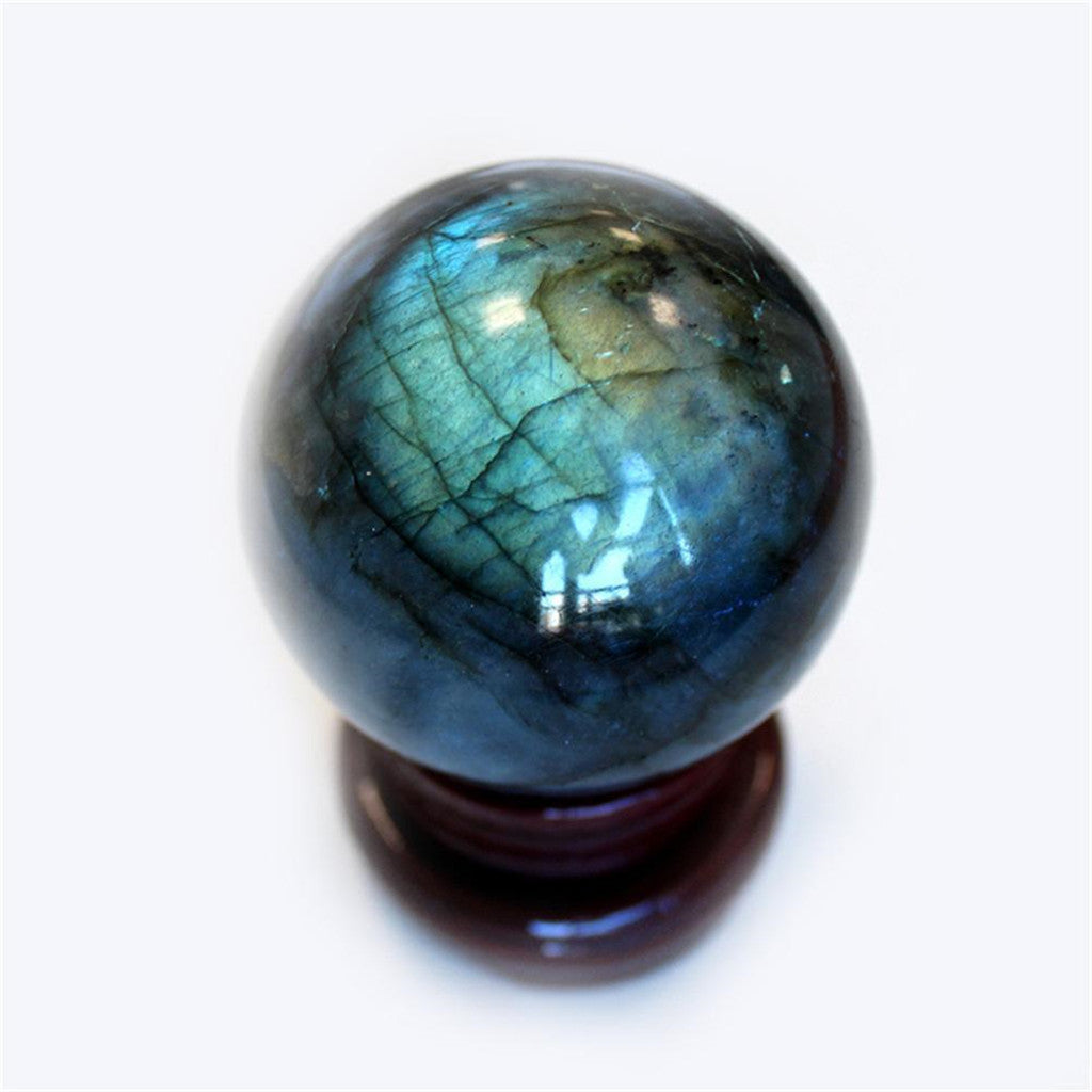 Natural labradorite crystal sphere rough stone