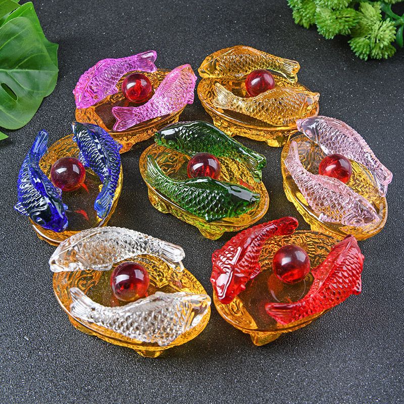 Lucky crystal fish decoration,88*88*88mm