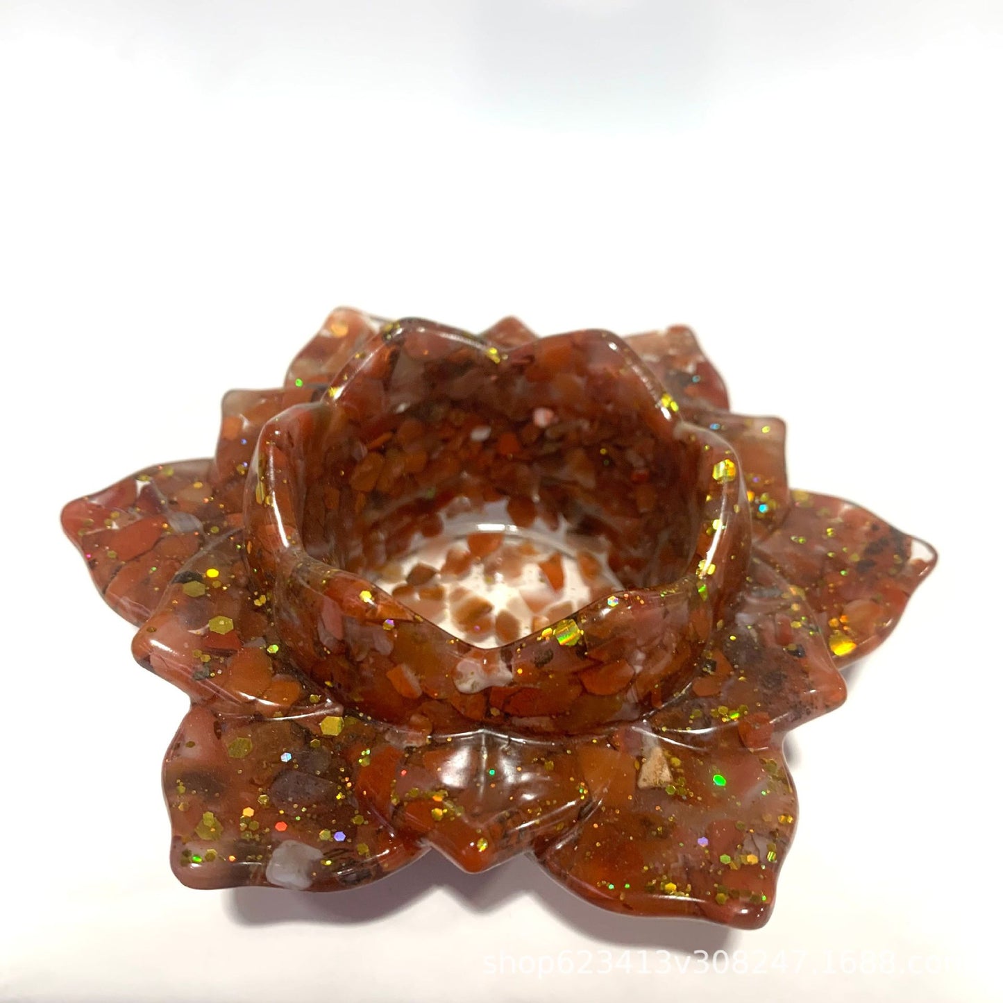 Natural crystal resin Lotus bowl, 115*115*40 mm