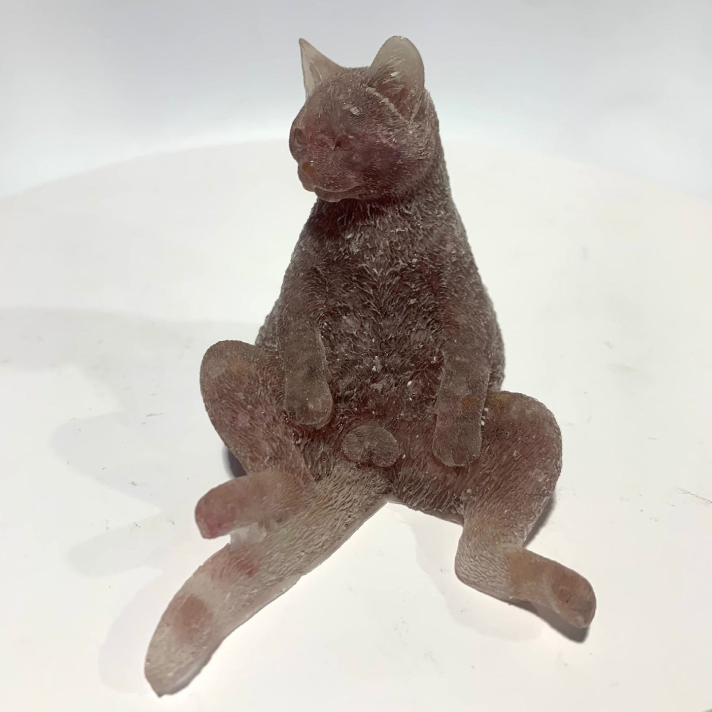 Natural crystal Epoxy Male cat,85*55*65mm