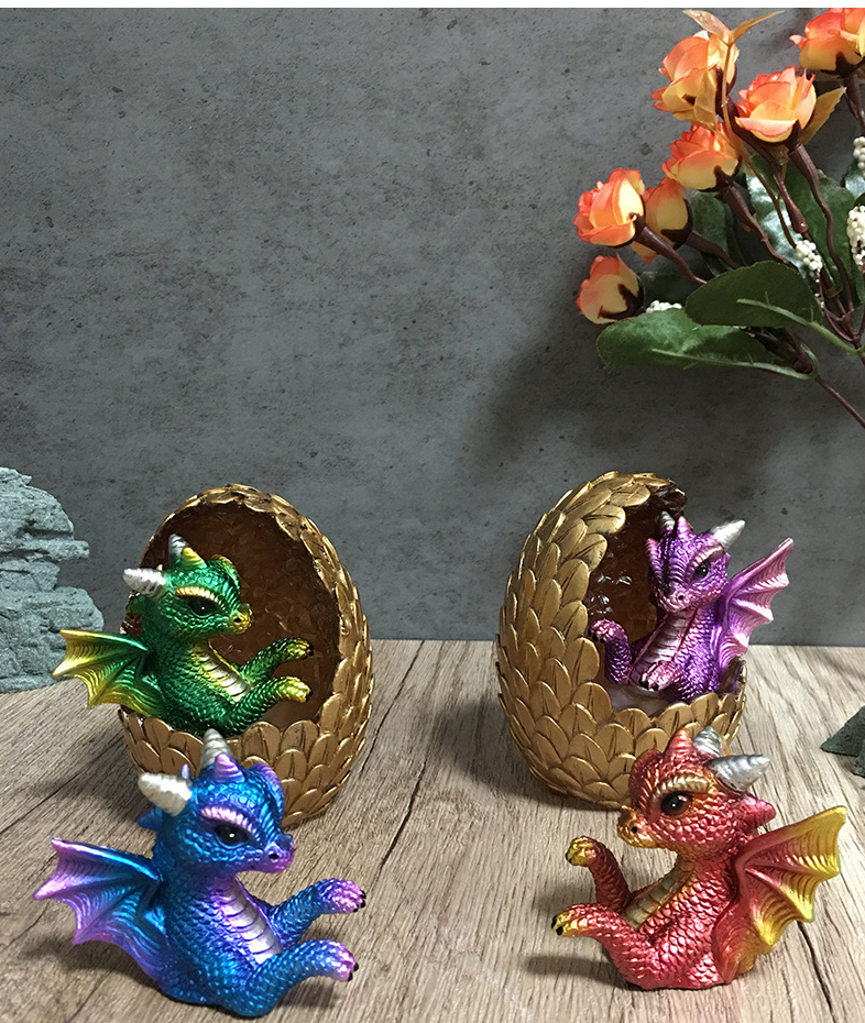 Luminous  imitation crystal dragon egg decoration，95*75*75mm