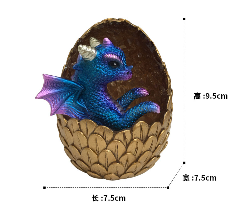 Luminous  imitation crystal dragon egg decoration，95*75*75mm