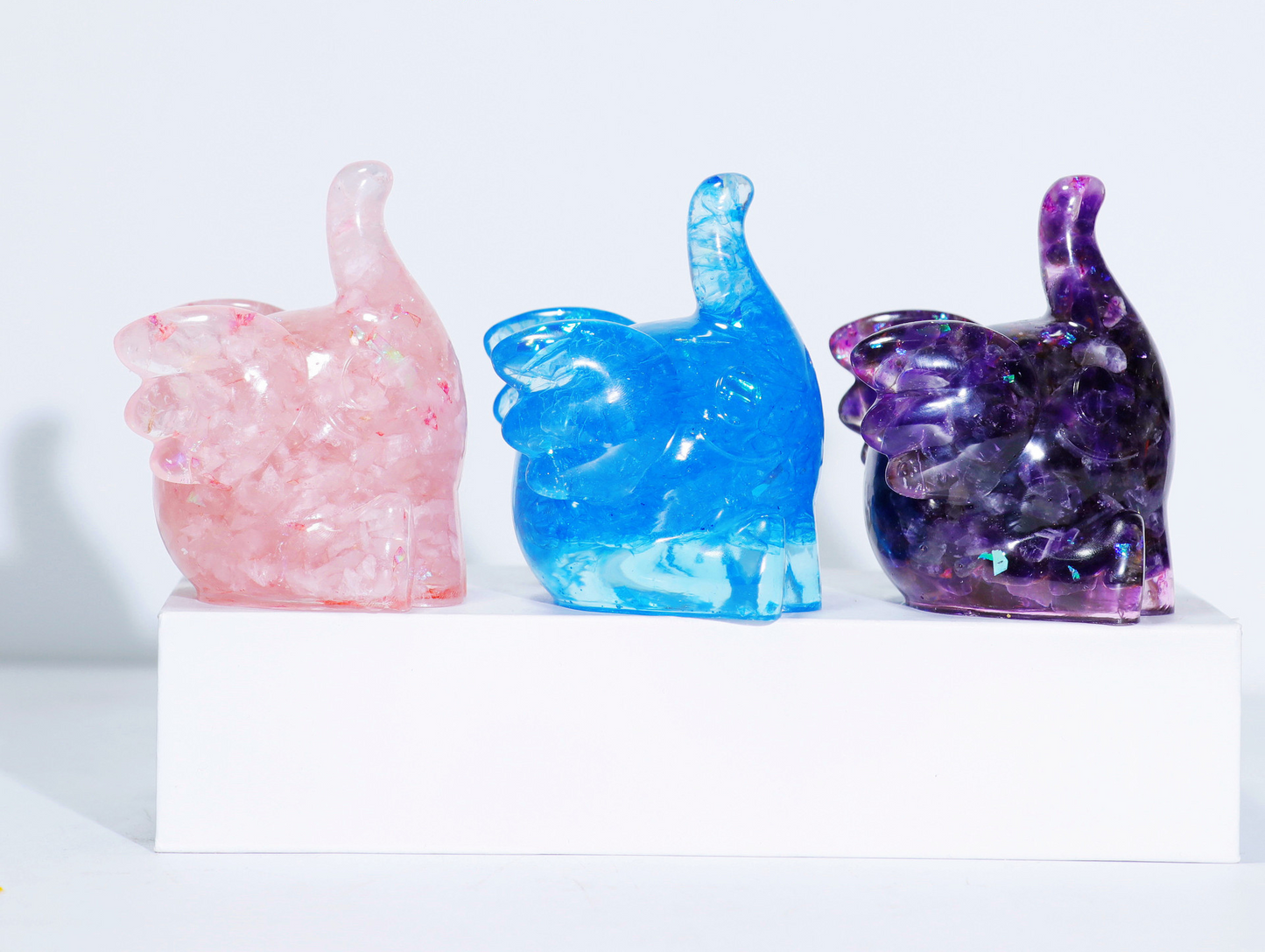 Crystal gravel Dumbo elephant baby carving,75*55*55mm