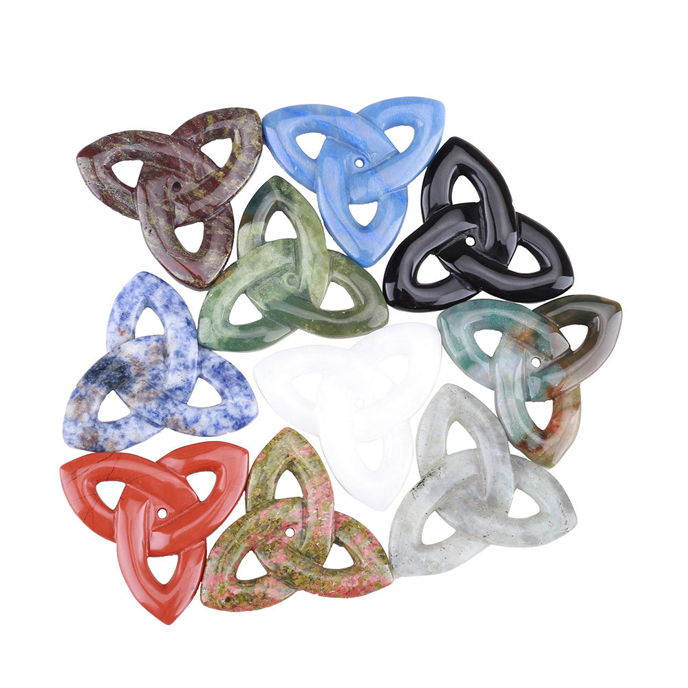 Triangle pendant Crystal Random 1set=3pcs, 58*7*58mm