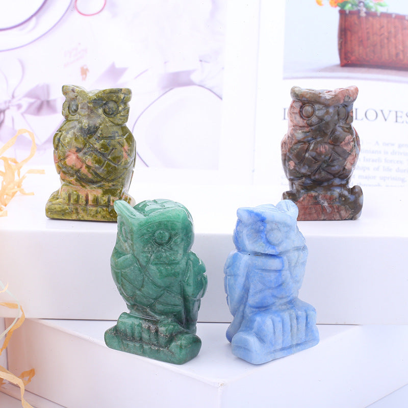 Owl Crystal Carvings 1set =10pcs,50mm*35mm