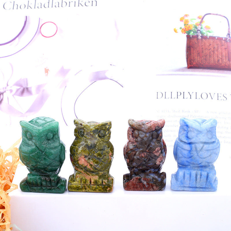 Owl Crystal Carvings 1set =10pcs,50mm*35mm