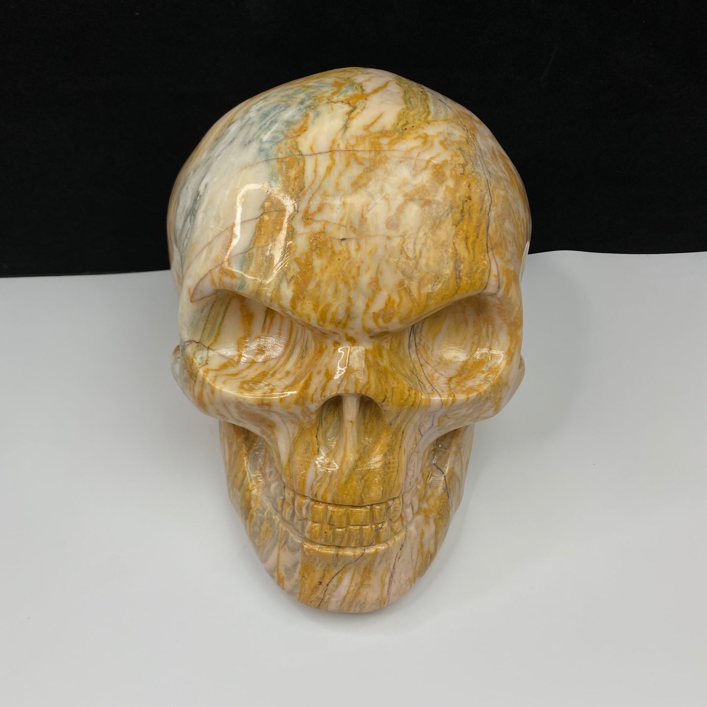 511-Large Carving white jade human skull