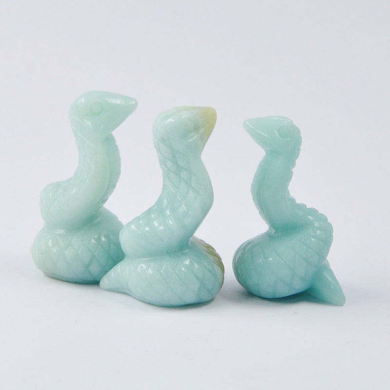 Natural crystal jade snake ornaments