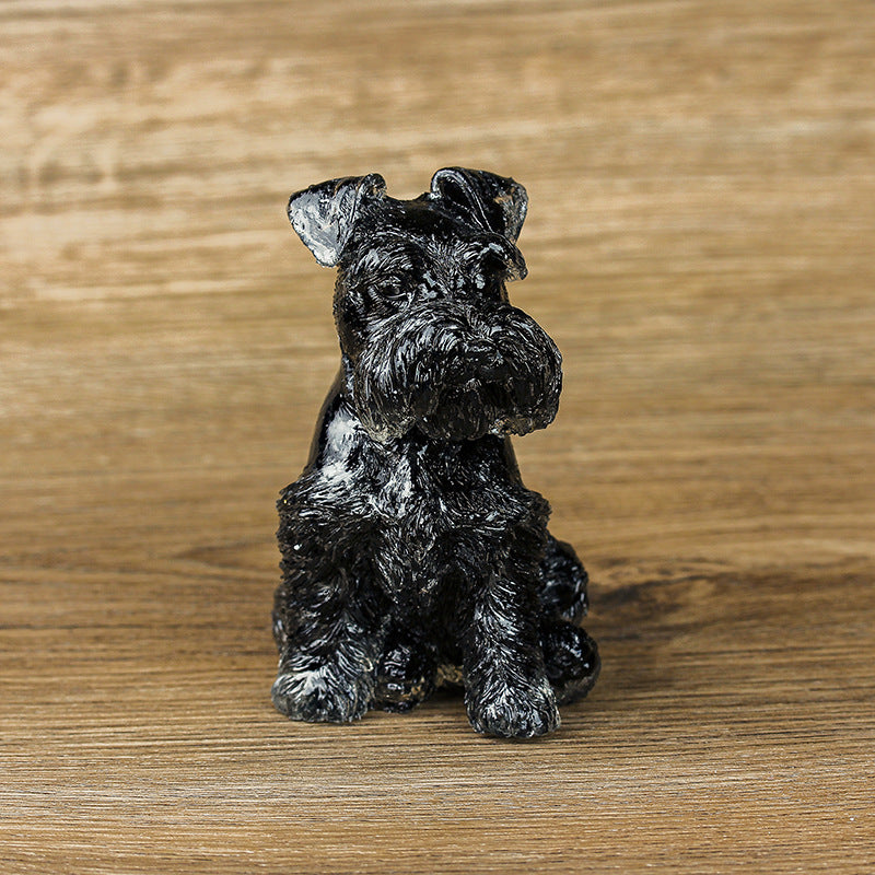 Schnauzer dog Crystal Carving,100*66*65mm