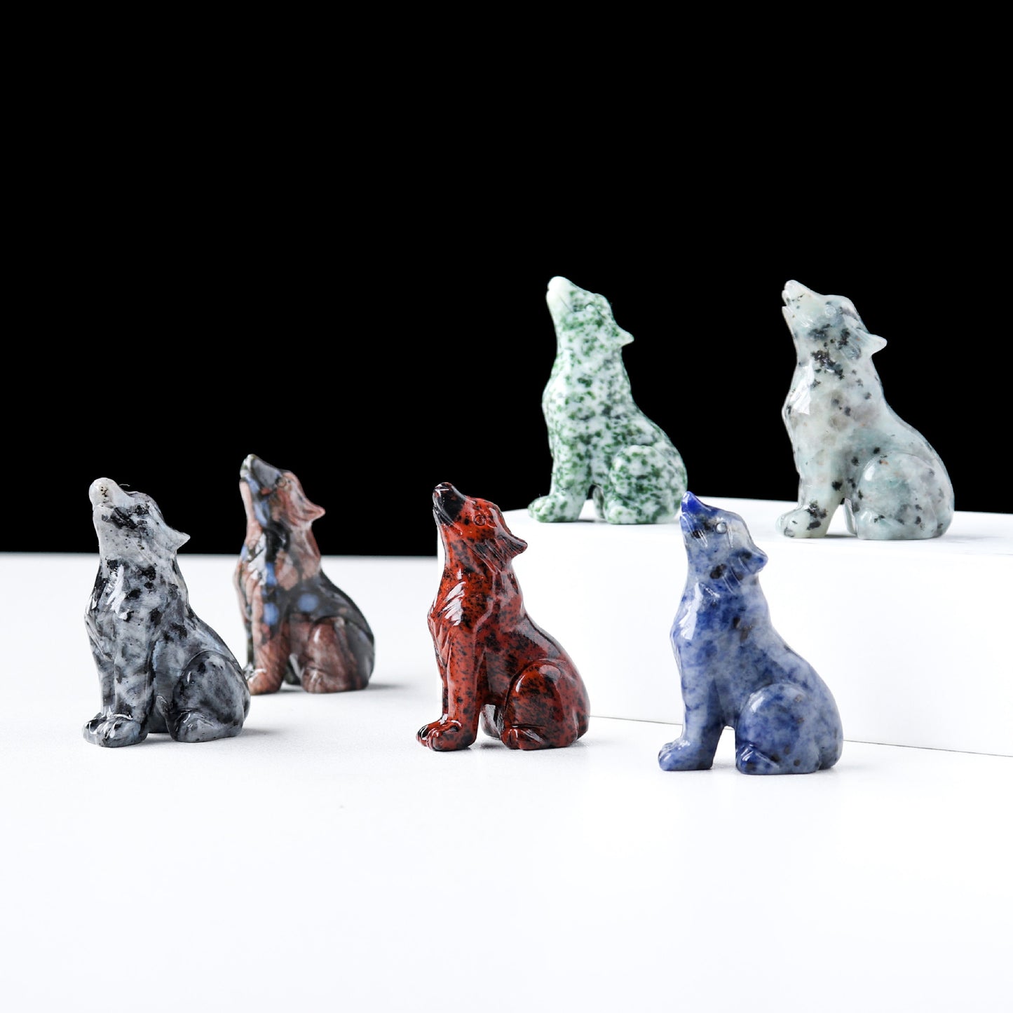 Crystal baby wolf carving 5 cm