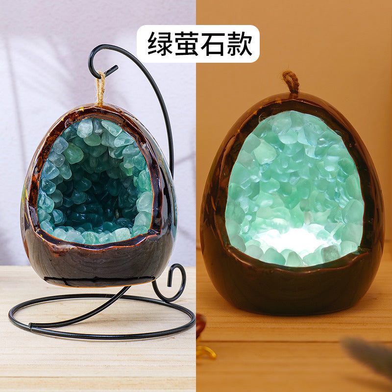 Crystal Cave Led Light Crystal Egg hand-made Household lighting 10cm*8.5cm