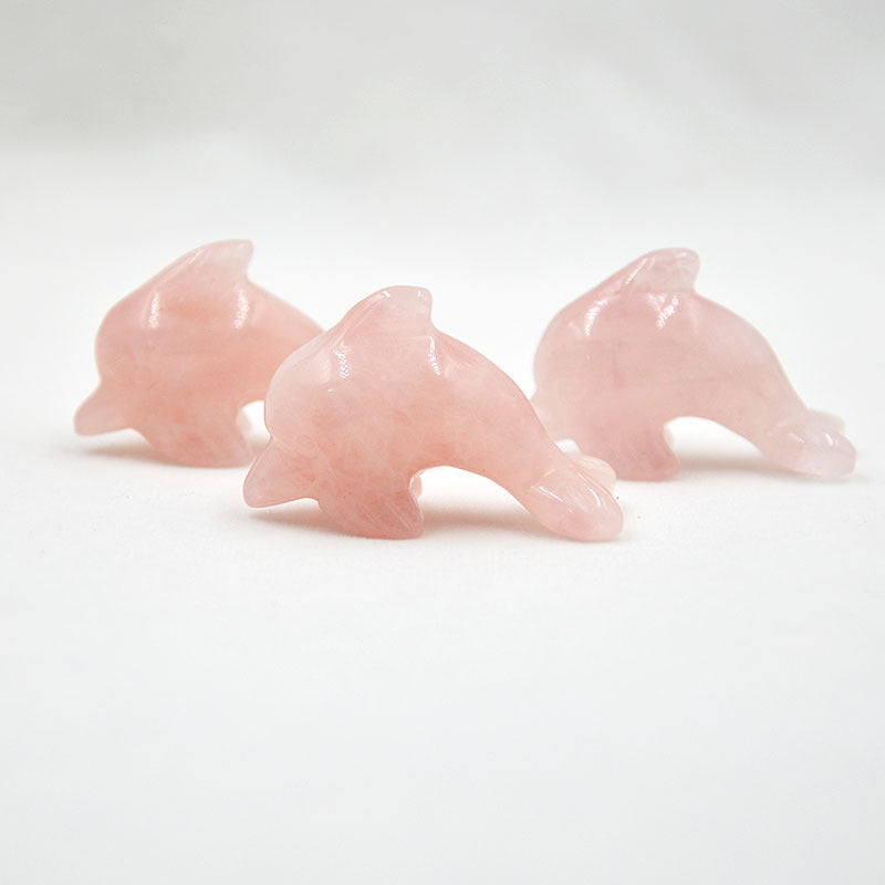 Natural Crystal Dolphins 41X15x26mm