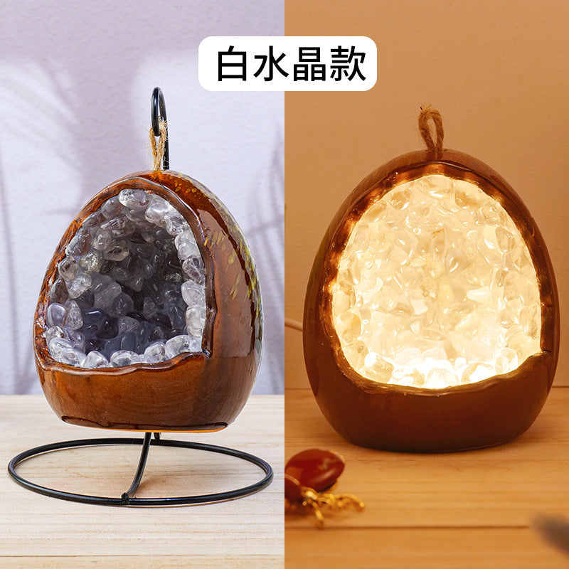 Crystal Cave Led Light Crystal Egg hand-made Household lighting 10cm*8.5cm