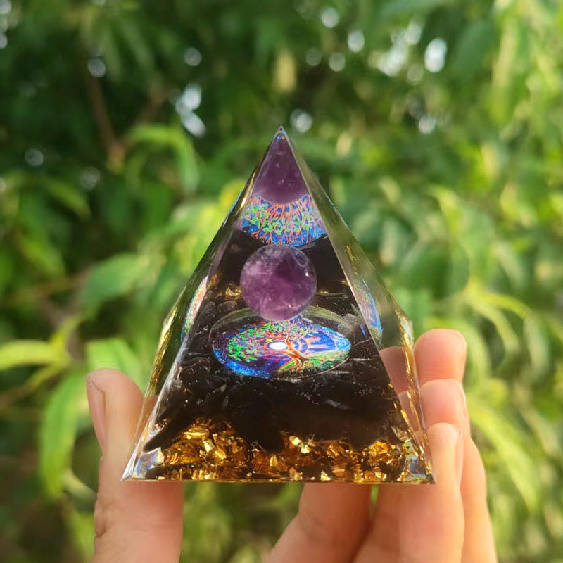 Pyramid Resin Ornaments Crystal Decoration 50mm 80mm