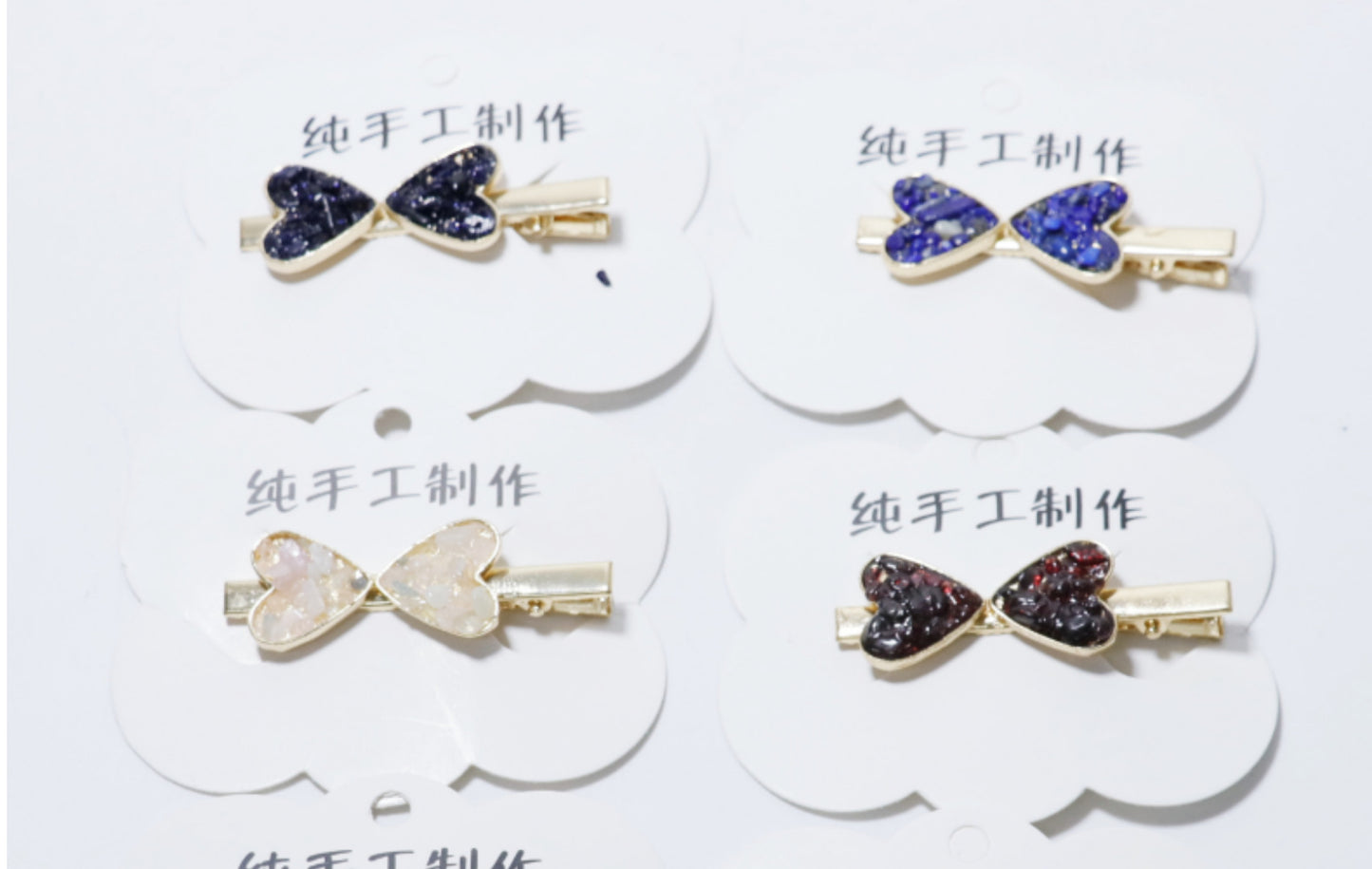 Crystal Love hairpin Random 1set = 4pcs,60*15*10mm