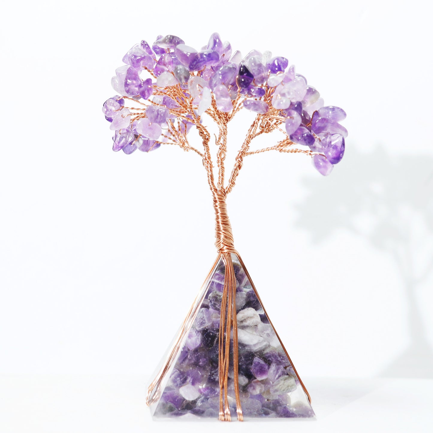 Fortune tree pyramid Crystal Carving,110*50*50mm