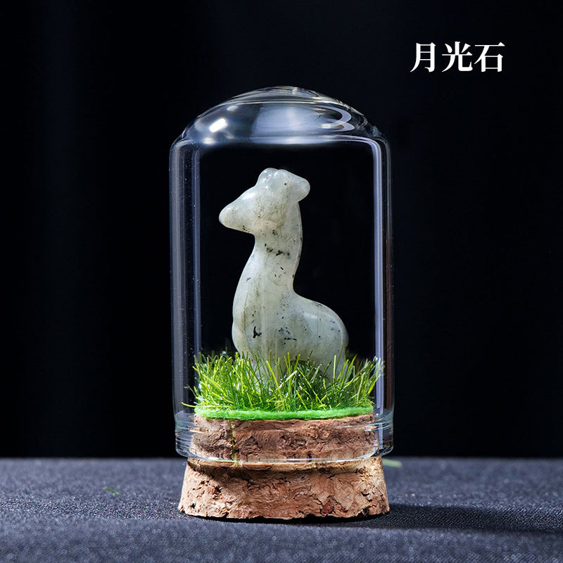 Alpaca landscape Crystal Carving, 53*27mm