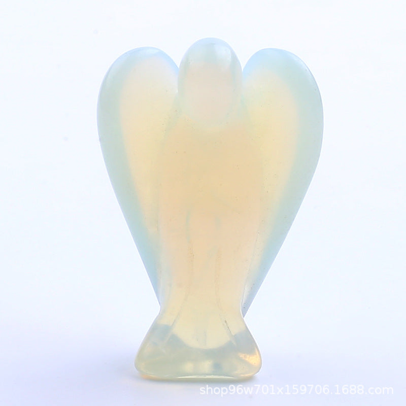 Natural crystal angel carving