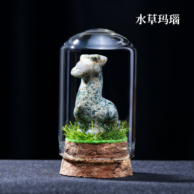 Alpaca landscape Crystal Carving, 53*27mm