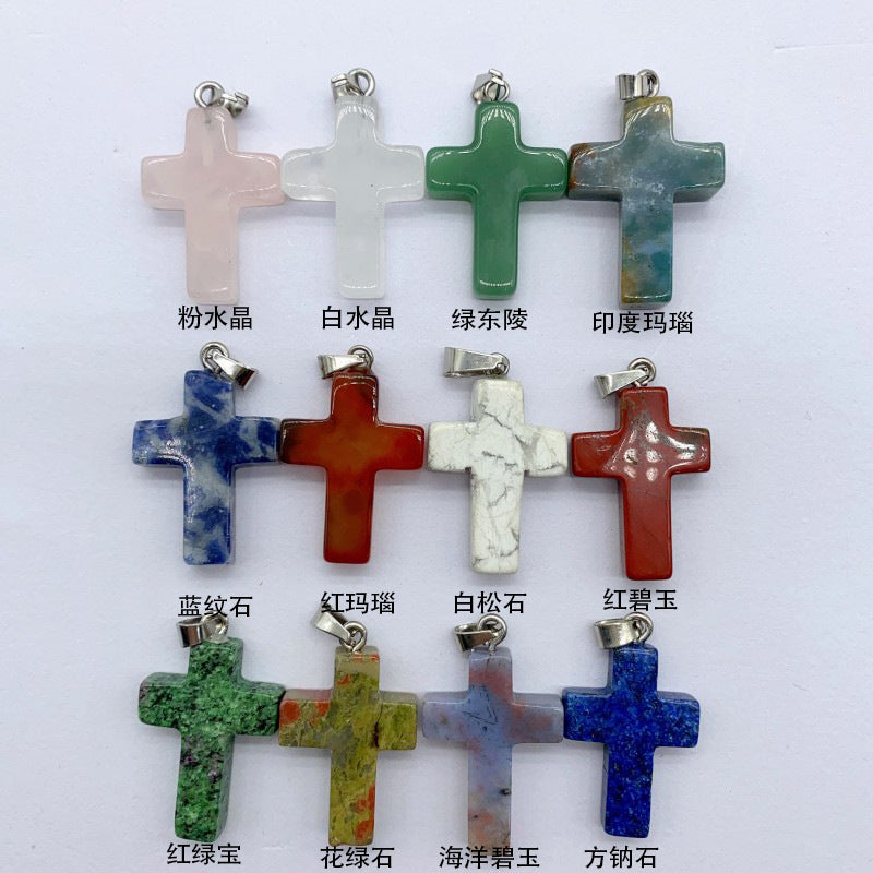 Cross Pendants Crystal Random 1Set=10pcs,18mm*28mm