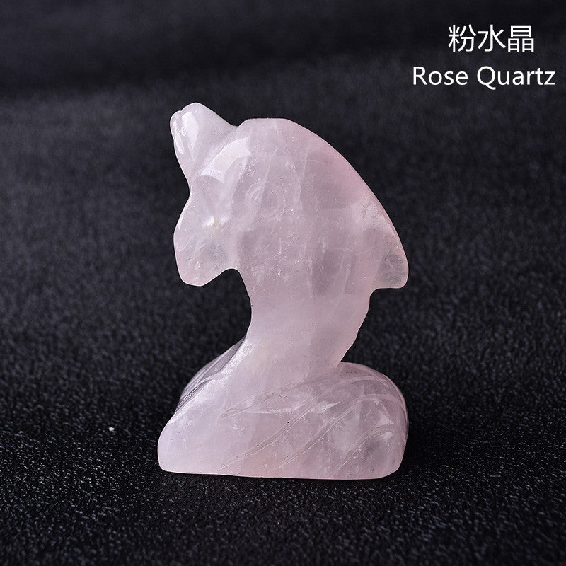 Natural Crystal Dolphin Carving