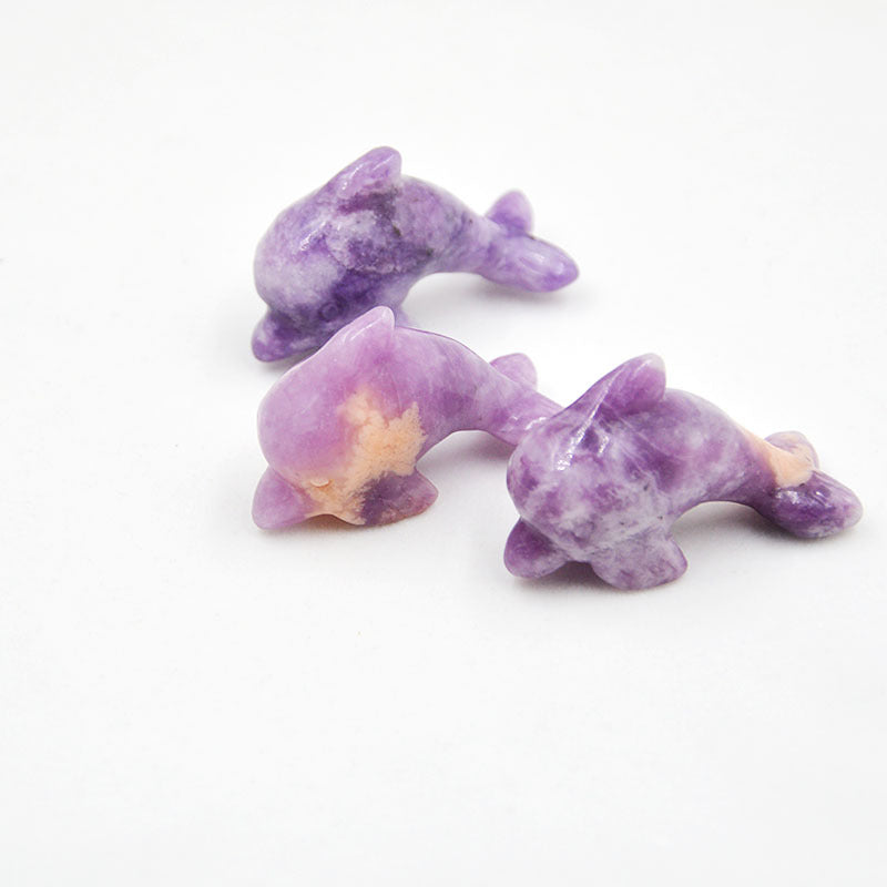 Natural Crystal Dolphins 41X15x26mm