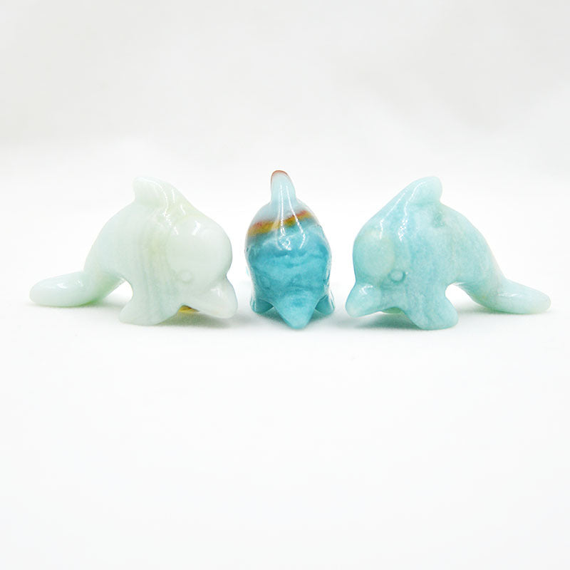 Natural Crystal Dolphins 41X15x26mm