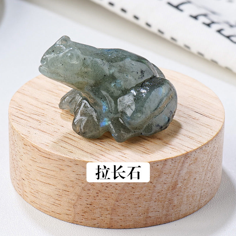 Natural Crystal Frog Carving 16 pieces