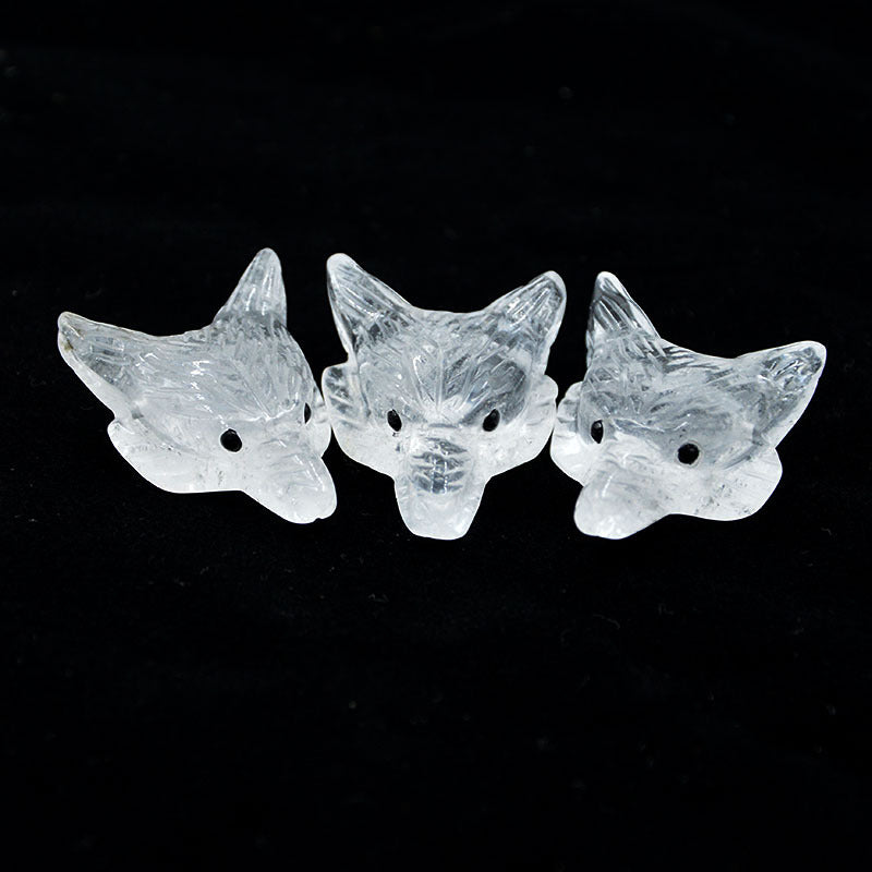 Natural Crystal Wolf Head ship from 4 pieces