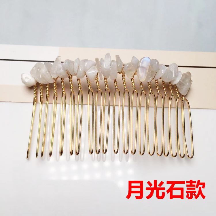 Natural crystal hairbrush headband tiara crown