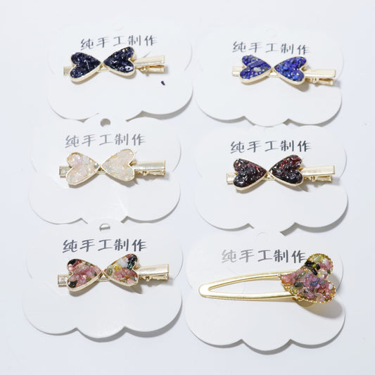 Crystal Love hairpin Random 1set = 4pcs,60*15*10mm